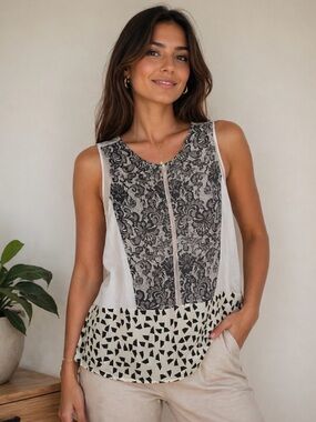 CABI ROSEWATER TUNIC LADYLIKE  SZ M TC1